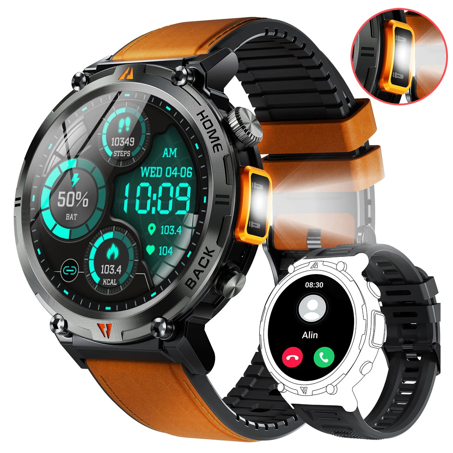 EIGIIS KE3 Smartwatch Bluetooth Health Monitor Heart Rate for Men