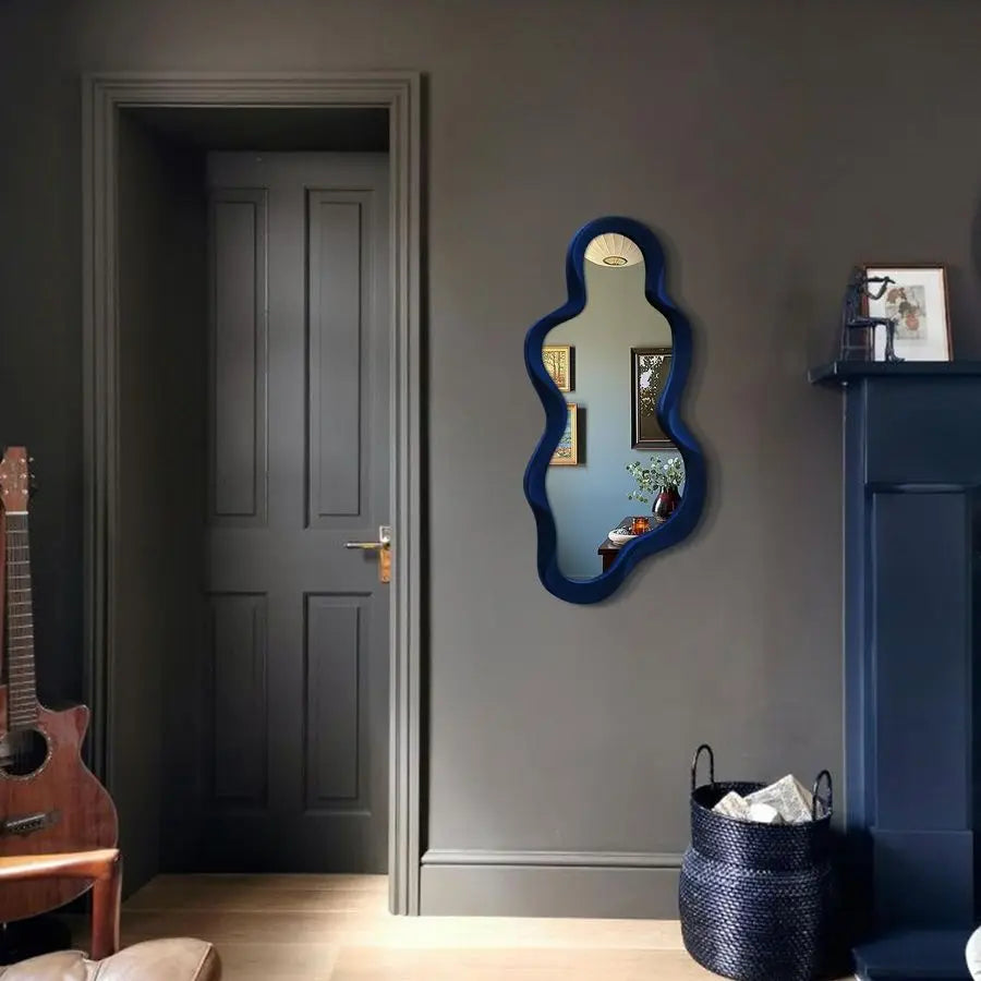 Cloud Wall Mirror With Soft Flocking Finish Bedroom Decor