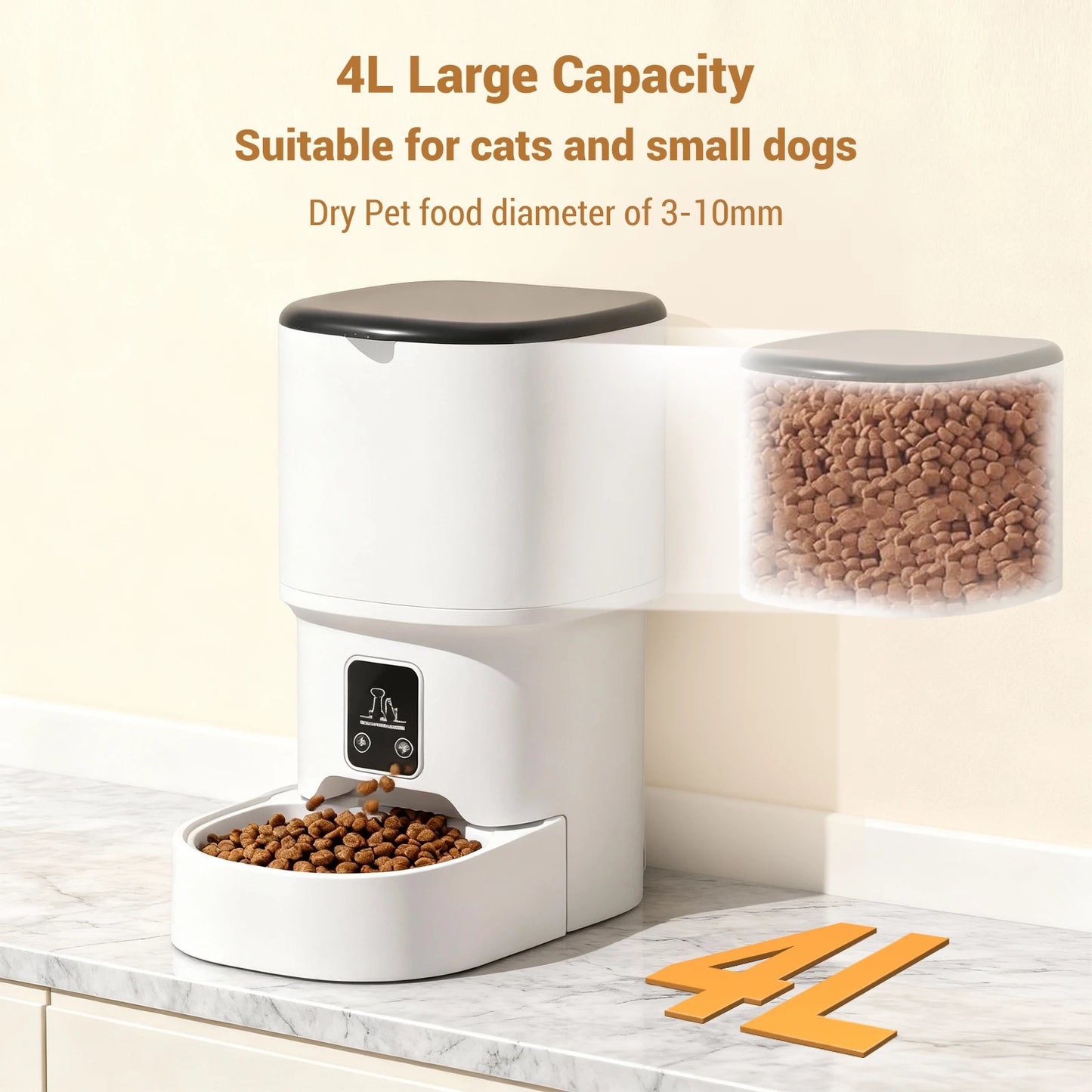 HiMISS Programmable Pet Feeder For Dogs And Cats With Timer