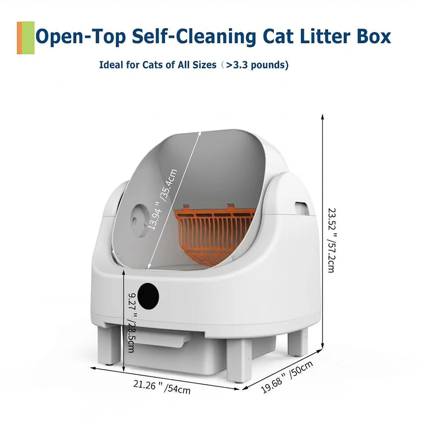 HiMISS Open Top Automatic Self Cleaning Litter Box For Multi Cat App Control
