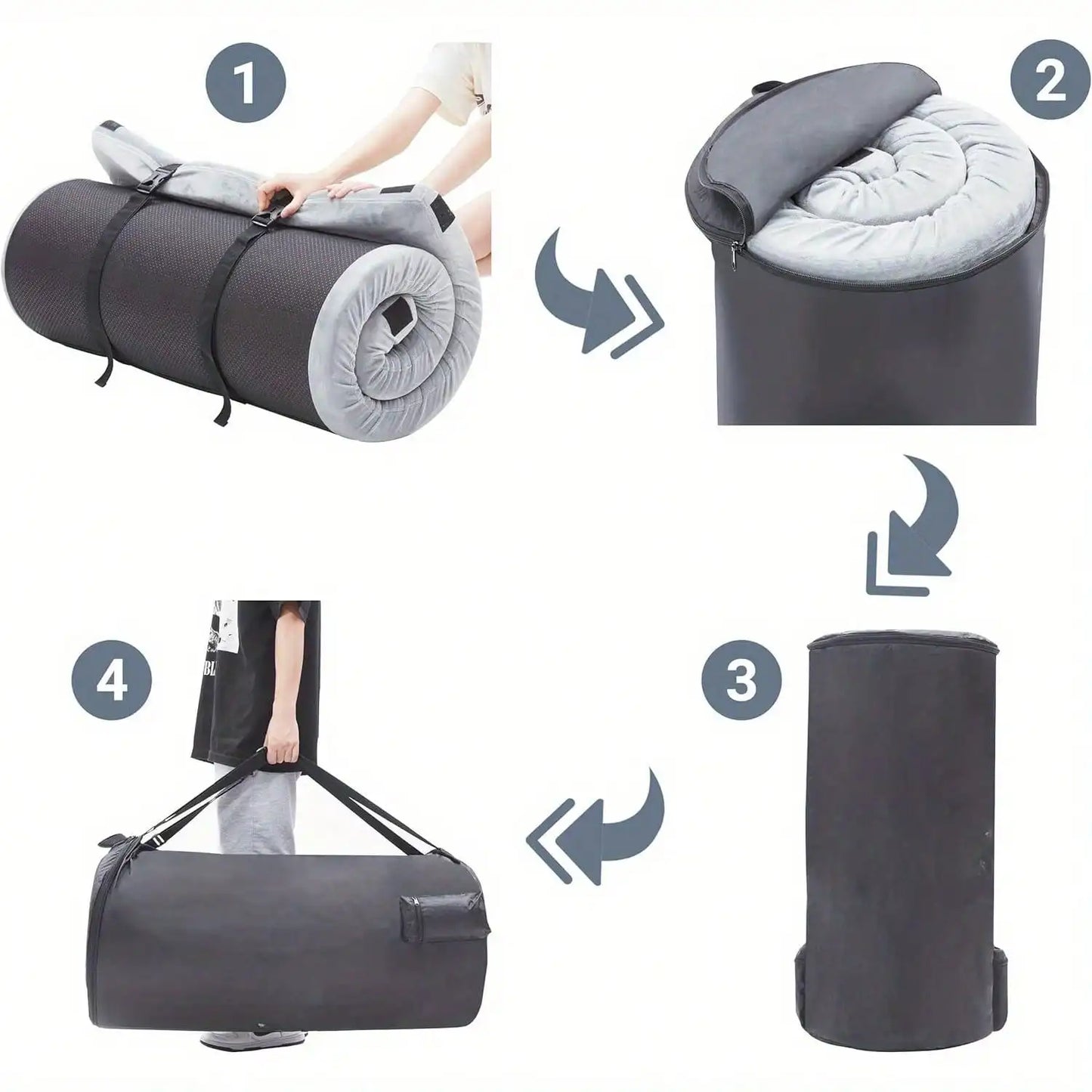 Waterproof Memory Foam Camping Sleeping Pad With Carry Bag